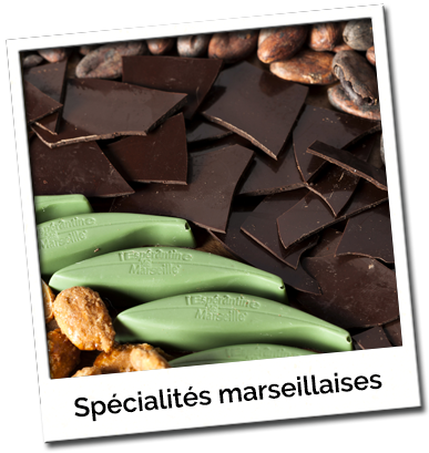Cadeaux souvenirs, chocolats marseillais, gourmandises de provence sont à retrouver dans notre chocolaterie marseillaise, 70 rue caisserie, 13002 Marseille.